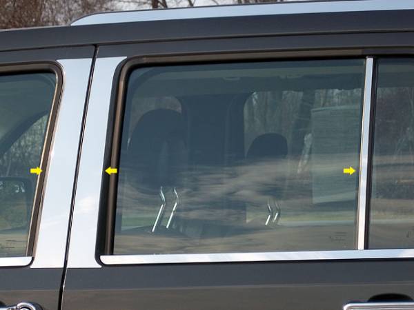 QAA - Jeep Liberty 2008-2012, 4-door, SUV (6 piece Stainless Steel Pillar Post Trim ) PP48071 QAA