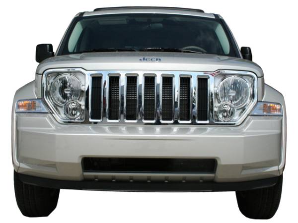 QAA - Jeep Liberty 2008-2012, 4-door, SUV, SPORT ONLY (1 piece Chrome Plated ABS plastic Grill Overlay ) SGC48070 QAA