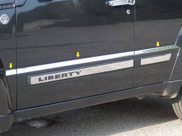 QAA - Jeep Liberty 2008-2012, 4-door, SUV (6 piece Stainless Steel Rocker Panel Trim, Insert Kit 1.25" Width Side Molding.) TH48070 QAA