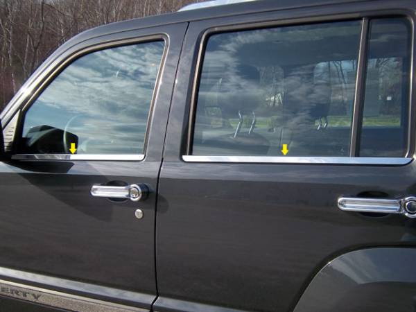 QAA - Jeep Liberty 2008-2012, 4-door, SUV (4 piece Stainless Steel Window Sill Trim Set ) WS48070 QAA