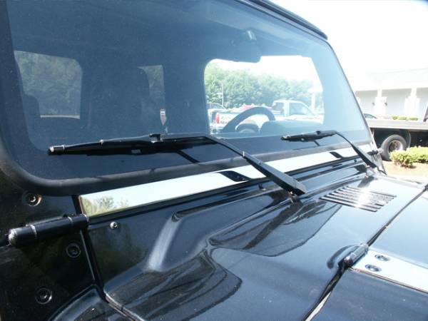 QAA - Jeep Wrangler TJ 1997-2006, 2-door, SUV (1 piece Stainless Steel Windshield Accent Trim 1.125" Width ) WT45090 QAA