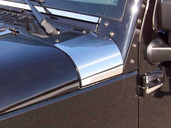 QAA - Jeep Wrangler JK 2007-2018, 4-door, SUV (2 piece Stainless Steel Upper Hood Accent Trim ) HD47085 QAA