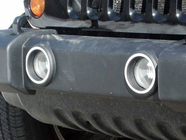 QAA - Jeep Wrangler JK 2007-2018, 4-door, SUV (2 piece Stainless Steel Accent Trim Fog Light Surround Rings ) ML47085 QAA