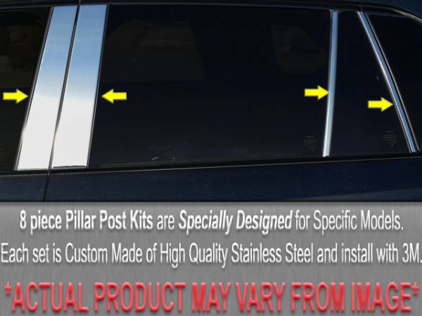 QAA - Kia Amanti 2004-2010, 4-door, Sedan (8 piece Stainless Steel Pillar Post Trim Includes Rear Triangle piece ) PP24802 QAA