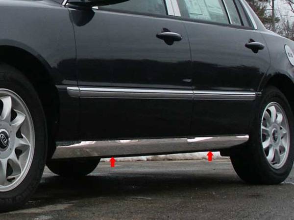 QAA - Kia Amanti 2004-2010, 4-door, Sedan (4 piece Stainless Steel Rocker Panel Trim, On the rocker 3.375" Width Installs below the door.) TH24800 QAA