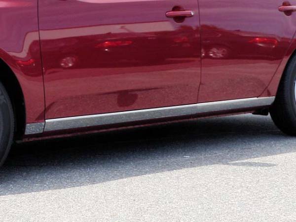 QAA - Kia Forte 2010-2013, 4-door, Sedan (6 piece Stainless Steel Rocker Panel Trim, On the rocker 2.5" Width Installs below the door.) TH10810 QAA