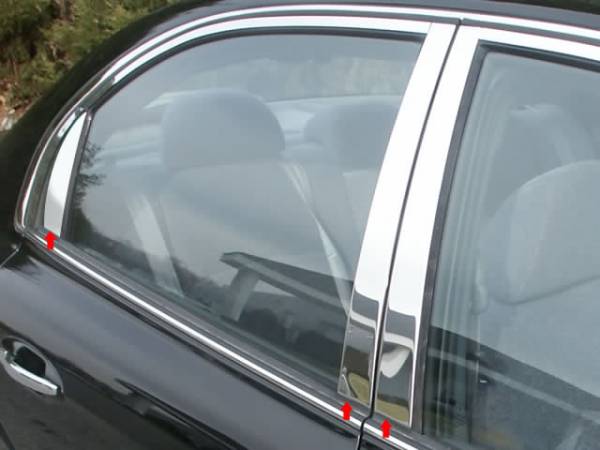 QAA - Kia Optima 2001-2006, 4-door, Sedan (6 piece Stainless Steel Pillar Post Trim ) PP24806 QAA