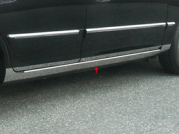 QAA - Kia Optima 2001-2006, 4-door, Sedan (8 piece Stainless Steel Rocker Panel Trim, On the rocker & Lower Kit 3.8" Width Installs below the door AND Spans from the bottom of the door UP to the specified width.) TH24805 QAA