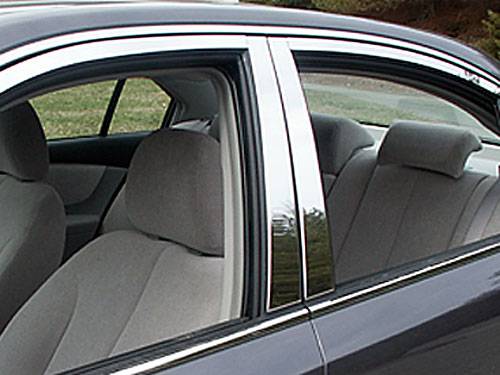 QAA - Kia Optima 2006.5-2010, 4-door, Sedan (4 piece Stainless Steel Pillar Post Trim ) PP27805 QAA