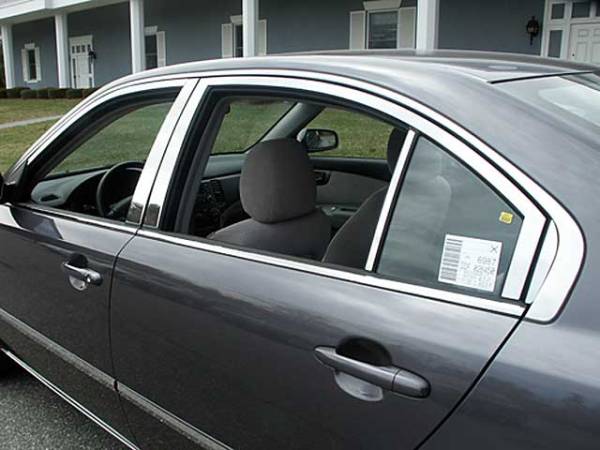 QAA - Kia Optima 2006.5-2010, 4-door, Sedan (12 piece Stainless Steel Window Trim Package Includes Upper Trim and Pillar Posts, NO Window Sills ) WP27805 QAA