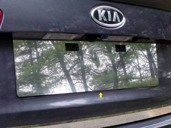 QAA - Kia Optima 2011-2015, 4-door, Sedan (1 piece Stainless Steel License Plate Bezel ) LP11805 QAA