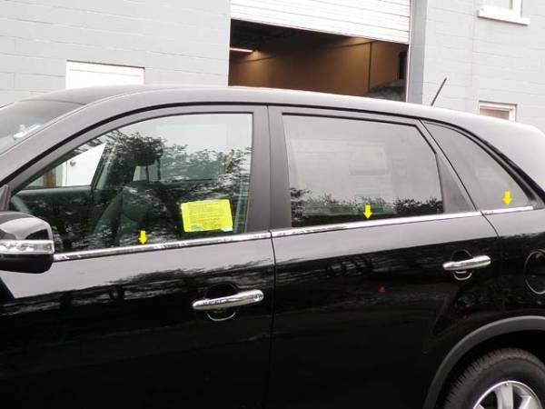 QAA - Kia Sorento 2011-2015, 4-door, SUV (6 piece Stainless Steel Window Sill Trim Set ) WS11820 QAA