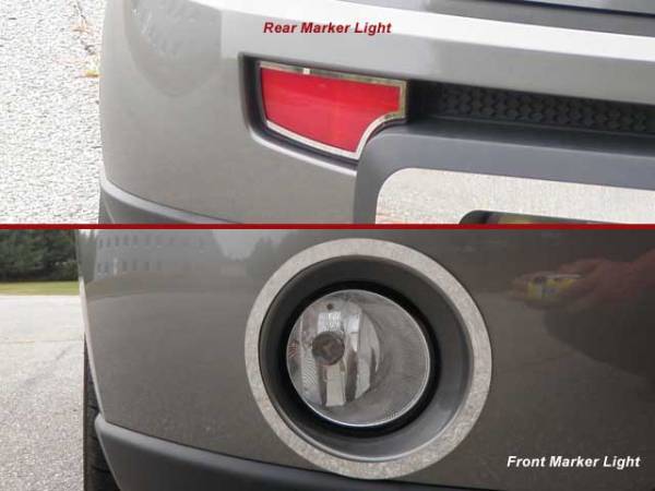 QAA - Kia Soul 2010-2011, 4-door, Hatchback (4 piece Stainless Steel Accent Trim Front and Rear Marker Lights Surround Rings ) ML10830 QAA