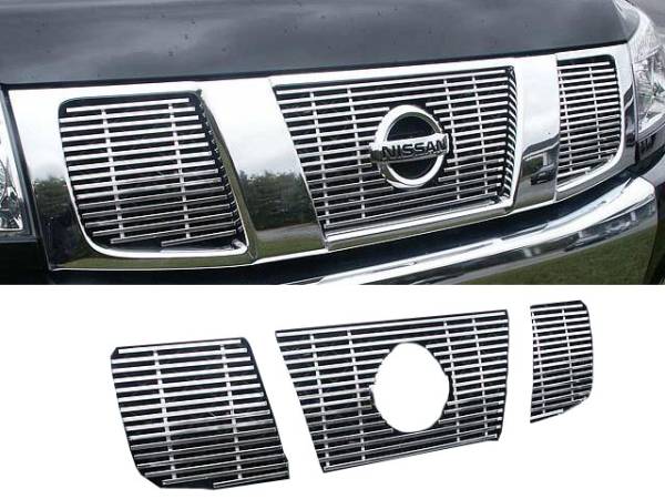 QAA - Nissan Pathfinder 2004-2007, 4-door, SUV (3 piece Billet Grille Overlay Upper Grille Only ) SGB24515 QAA