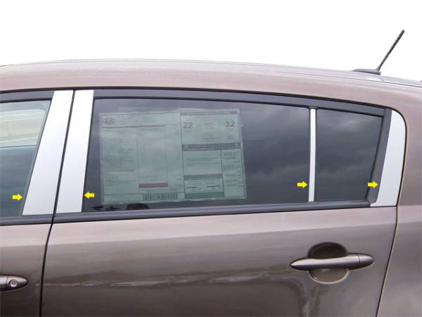 QAA - Kia Sportage 2011-2016, 4-door, SUV (8 piece Stainless Steel Pillar Post Trim ) PP11837 QAA