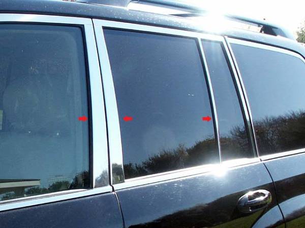 QAA - Lexus LX470 2004-2007, 4-door, SUV (6 piece Stainless Steel Pillar Post Trim ) PP24121 QAA