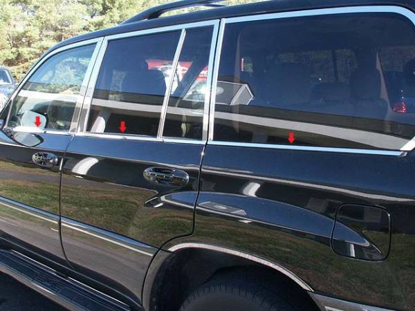 QAA - Lexus LX470 2004-2007, 4-door, SUV (6 piece Stainless Steel Window Sill Trim Set ) WS24120 QAA