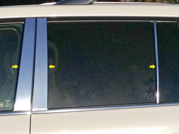 QAA - Lexus LX570 2008-2020, 4-door, SUV (6 piece Stainless Steel Pillar Post Trim ) PP28121 QAA