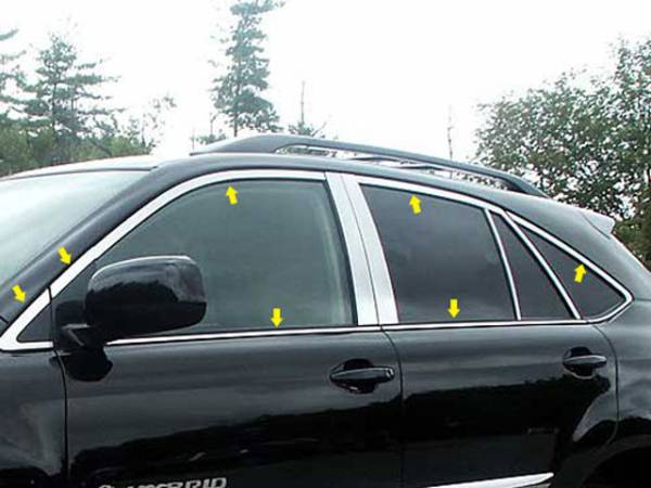 QAA - Lexus RX330 2004-2009, 4-door, SUV (14 piece Stainless Steel Window Trim Package Includes Upper Trim and window sills, NO Pillar Posts, Not for use without Pillar Post kit sold separately. ) WP26126 QAA
