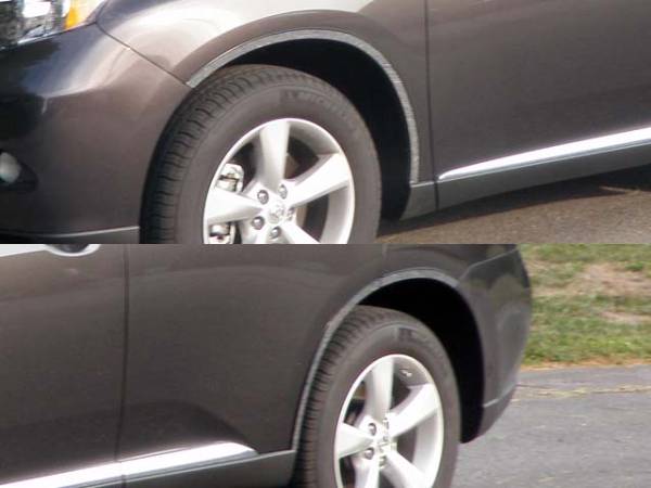 QAA - Lexus RX350 2010-2015, 4-door, SUV (6 piece Stainless Steel Wheel Well Accent Trim With 3M adhesive installation and black rubber gasket edging.) WQ10125 QAA