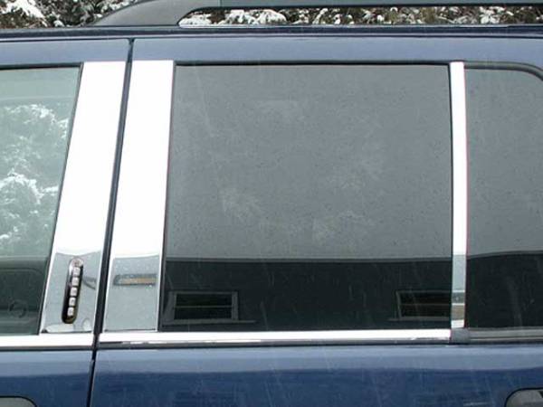 QAA - Lincoln Aviator 2003-2005, 4-door, SUV (6 piece Stainless Steel Pillar Post Trim Includes keyless entry touch pad ) PP42642 QAA