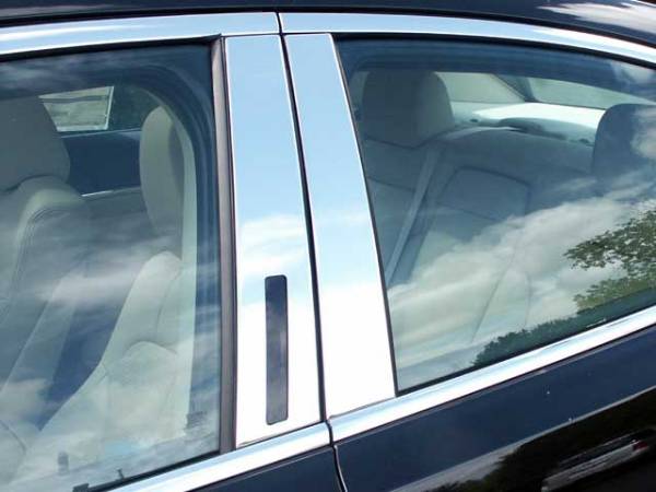 QAA - Lincoln MKS 2009-2016, 4-door, Sedan (4 piece Stainless Steel Pillar Post Trim ) PP49625 QAA