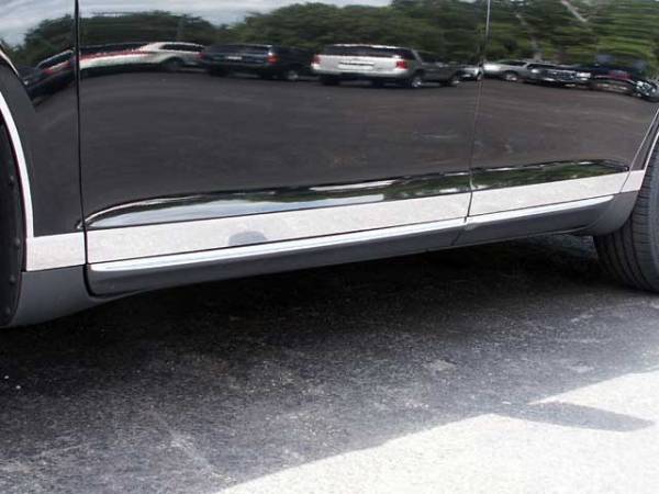 QAA - Lincoln MKS 2009-2016, 4-door, Sedan (8 piece Stainless Steel Rocker Panel Trim, Lower Kit 2.25" - 2.375" tapered Width Spans from the bottom of the door UP to the specified width.) TH49625 QAA