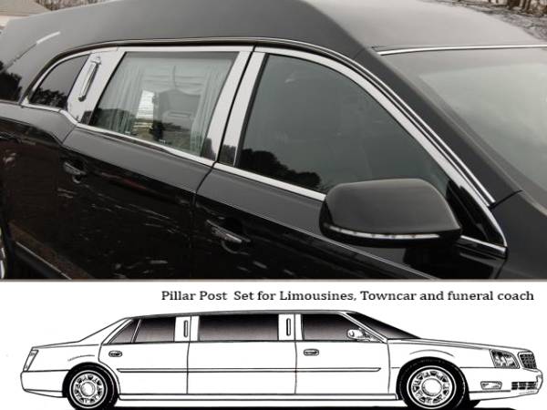 QAA - Lincoln MKT 2010-2020, Eagle Icon Hearse (6 piece Stainless Steel Pillar Post Trim ) PP50674 QAA