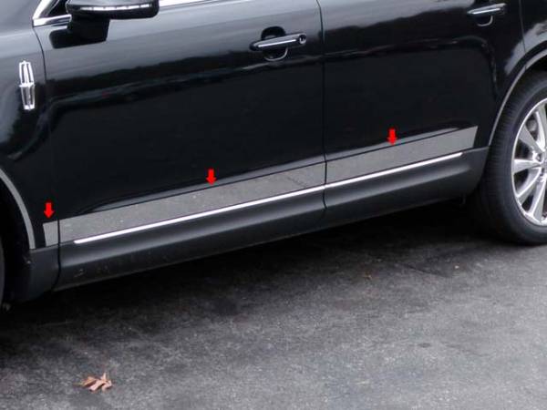 QAA - Lincoln MKT 2010-2020, 4-door, Crossover SUV (6 piece Stainless Steel Rocker Panel Trim, Lower Kit 2.875" - 3.25" tapered Width Spans from the bottom of the door UP to the specified width.) TH50670 QAA