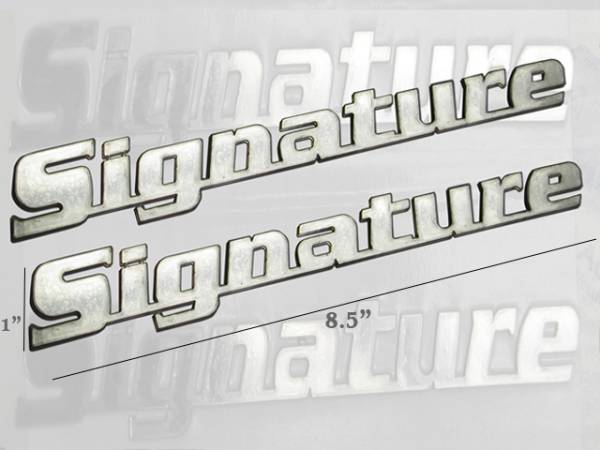 QAA - Lincoln MKX 2007-2014, 4-door, SUV (2 piece Stainless Steel "SIGNATURE" Decal 1" Height X 8.5" Width, linked letters, Set of Two ) SGR47610 QAA