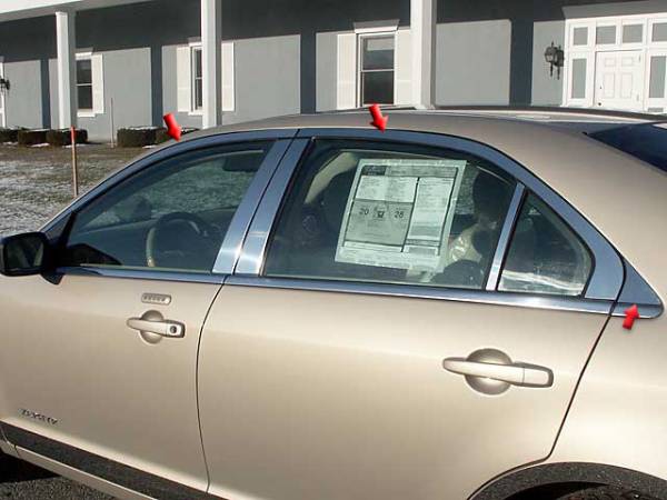 QAA - Lincoln MKZ 2006-2012, 4-door, Sedan (6 piece Stainless Steel Window Trim Package Includes Upper Trim only, NO Pillar Posts, NO window sills. ) WP46635 QAA