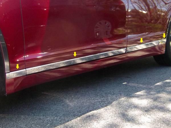 QAA - Lincoln MKZ 2013-2020, 4-door, Sedan (8 piece Stainless Steel Rocker Panel Trim, Lower Kit 1.25 - 2.25" tapered Width Spans from the bottom of the door UP to the specified width.) TH53630 QAA