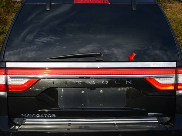 QAA - Lincoln Navigator 2015-2017, 4-door, SUV (1 piece Stainless Steel License Bar, Above plate accent Trim Just under the rear window ) LB55655 QAA