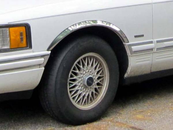 QAA - Lincoln Town Car 1990-1997, 4-door, Sedan (4 piece Molded Stainless Steel Wheel Well Fender Trim Molding Screw in installation, screws, hardware included.) WZ36680 QAA