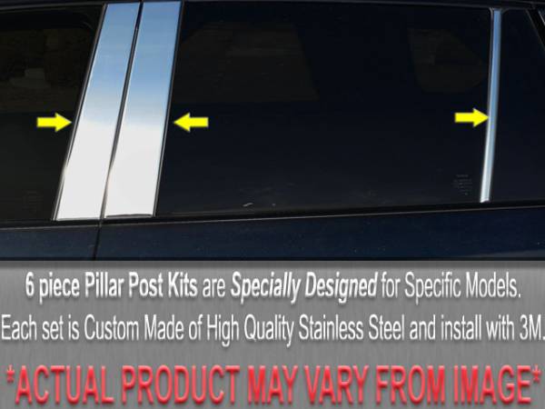 QAA - Lincoln Town Car 2003-2010, 4-door, L-Stretch (6 piece Stainless Steel Pillar Post Trim ) PP43688 QAA