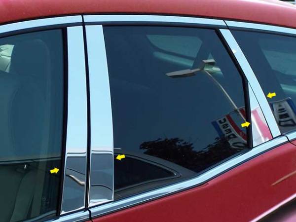 QAA - Mazda CX-7 2007-2012, 4-door, SUV (8 piece Stainless Steel Pillar Post Trim ) PP27722 QAA