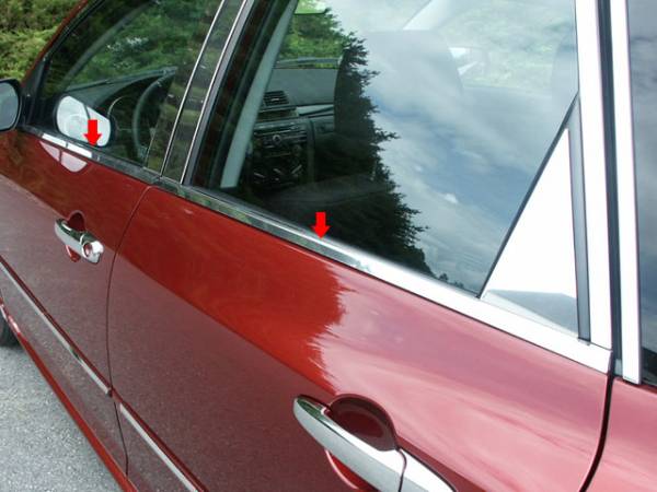 QAA - Mazda Mazda3 2004-2009, 4-door, hatchback (4 piece Stainless Steel Window Sill Trim Set ) WS27750 QAA