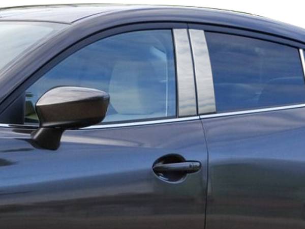 QAA - Mazda Mazda3 2014-2018, 4-door, Sedan, Hatchback (4 piece Stainless Steel Pillar Post Trim ) PP14750 QAA