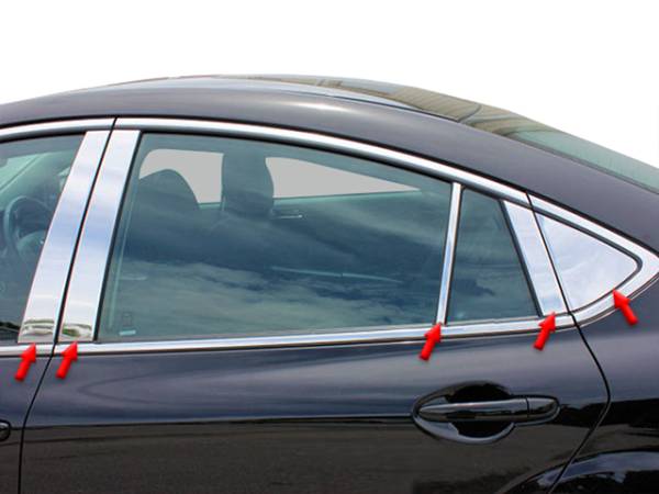 QAA - Mazda Mazda6 2009-2012, 4-door, Sedan (10 piece Stainless Steel Pillar Post Trim Includes Triangle piece ) PP29763 QAA