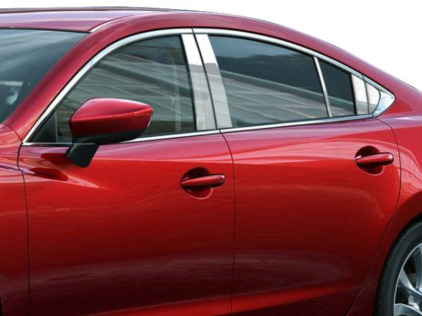 QAA - Mazda Mazda6 2014-2020, 4-door, Sedan (10 piece Stainless Steel Pillar Post Trim Includes Rear Pillar and Rear Triangle piece ) PP14762 QAA