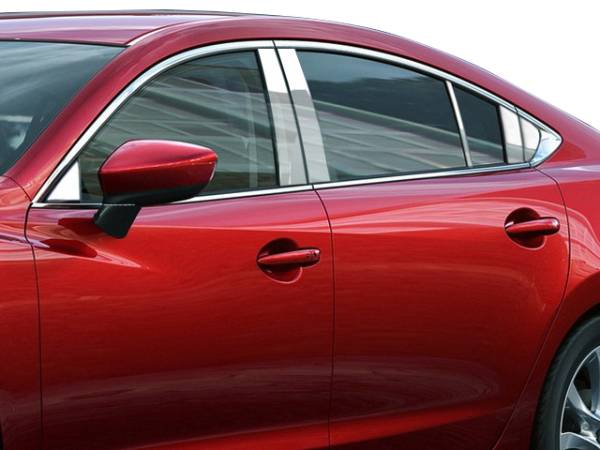 QAA - Mazda Mazda6 2014-2020, 4-door, Sedan (12 piece Stainless Steel Pillar Post Trim Includes Rear Pillar, Front and Rear Triangle pieces ) PP14763 QAA