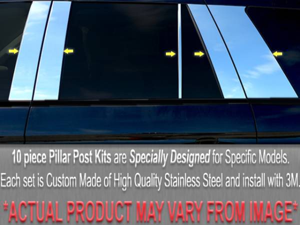 QAA - Mercedes E Class 2004-2009, 4-door, Wagon (10 piece Stainless Steel Pillar Post Trim ) PP23065 QAA