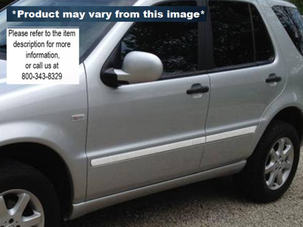 QAA - Mercedes ML Class 1998-1999, 4-door, installs on molding (4 piece Stainless Steel Body Molding Insert Trim Kit 1" - 1.625" tapered Width ) MI99065 QAA