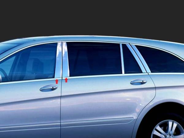 QAA - Mercedes R Class 2006-2012, 4-door, SUV (4 piece Stainless Steel Pillar Post Trim ) PP26070 QAA