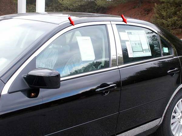 QAA - Mercury Milan 2006-2010, 4-door, Sedan (4 piece Stainless Steel Window Trim Package Includes Upper Trim only, NO Pillar Posts, NO window sills. ) WP46475 QAA