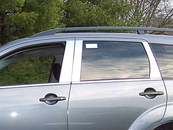 QAA - Mitsubishi Outlander 2007-2009, 4-door, SUV (6 piece Stainless Steel Pillar Post Trim ) PP27011 QAA