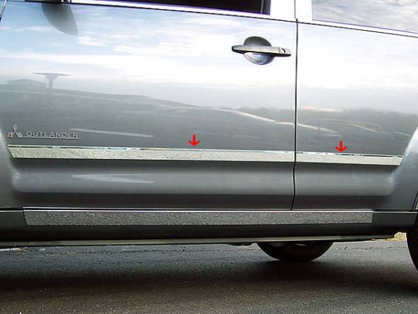 QAA - Mitsubishi Outlander 2007-2009, 4-door, SUV (4 piece Stainless Steel Rocker Panel Trim, Lower Kit 1.5" Width Spans from the bottom of the molding DOWN to the specified width.) TH27011 QAA