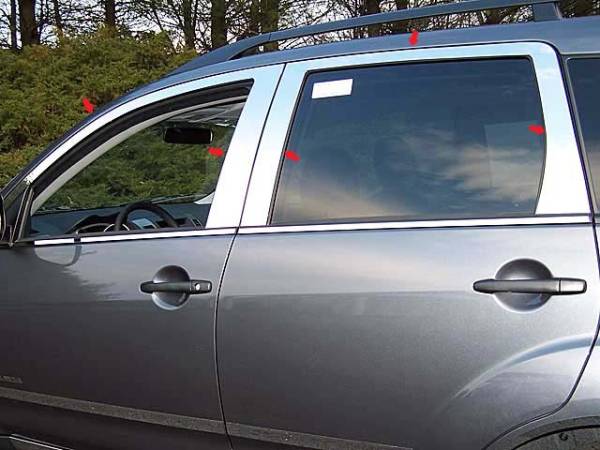 QAA - Mitsubishi Outlander 2007-2009, 4-door, SUV (10 piece Stainless Steel Window Trim Package Includes Upper Trim and Pillar Posts, NO Window Sills ) WP27010 QAA