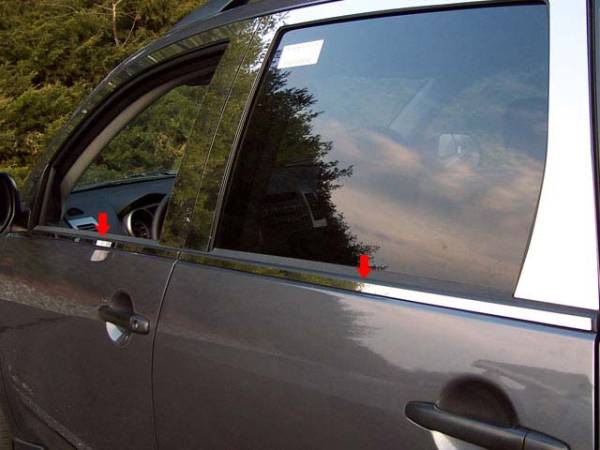 QAA - Mitsubishi Outlander 2007-2009, 4-door, SUV (4 piece Stainless Steel Window Sill Trim Set ) WS27010 QAA