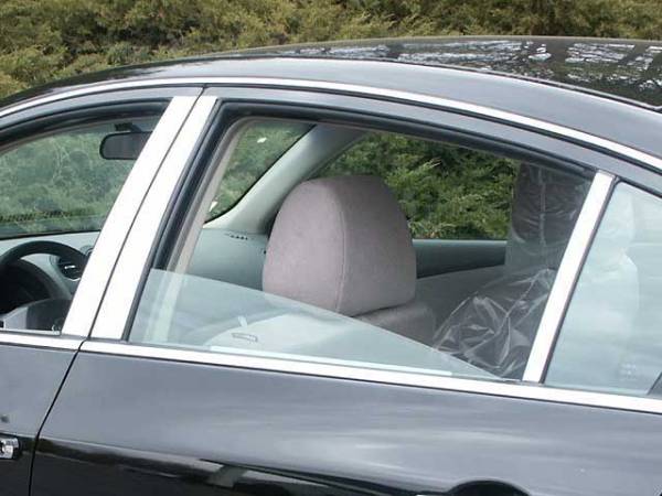 QAA - Nissan Altima 2007-2012, 4-door, Sedan (6 piece Stainless Steel Pillar Post Trim ) PP27551 QAA